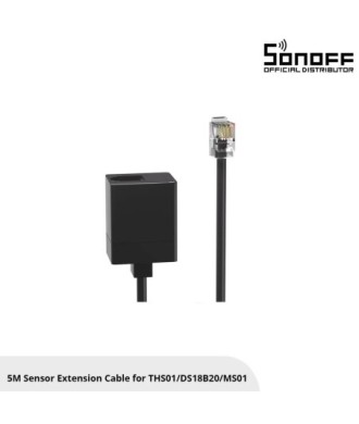 GloboStar® 80103 SONOFF RL560 Sensor Extension Cable 5m for THS01 - DS18B20 - MS01 With RJ9 4P4C Connector